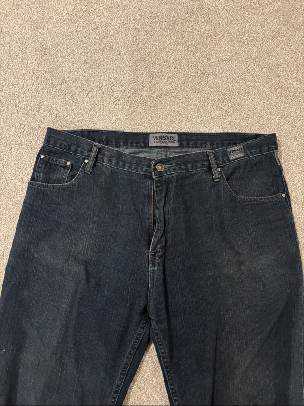 Versace Men’s Dark Indigo Relaxed Jeans waist 36